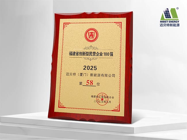 Mibet Ranked 58th in Fujian&rsquo;s "Top 100 Innovative Private Enterprises" List