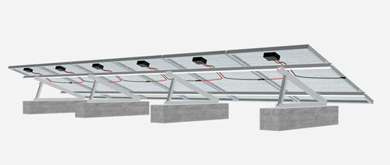 Solar Racking System with Concrete Foundations