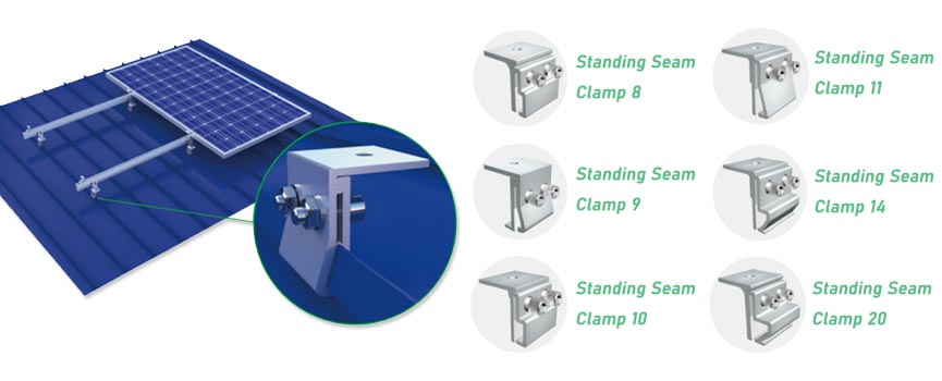 Mibet Standing Seam Metal Roof Clamps