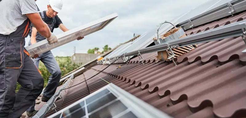 Corrugated roof installation PV panels