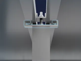 G7 shared center support leg with a mid clamp between two modules