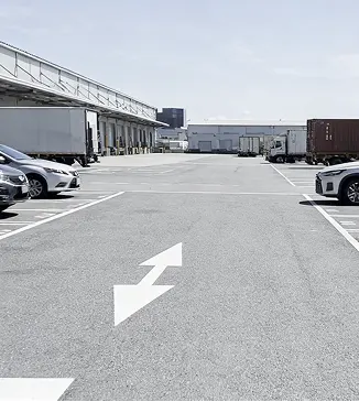 C&I facility parking lot showing vehicle areas suitable for commercial solar carports.