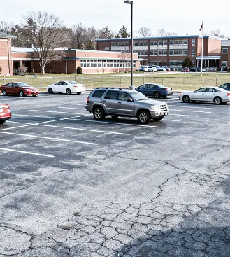 Municipal and institutional campus parking lot for public facility solar carport planning.