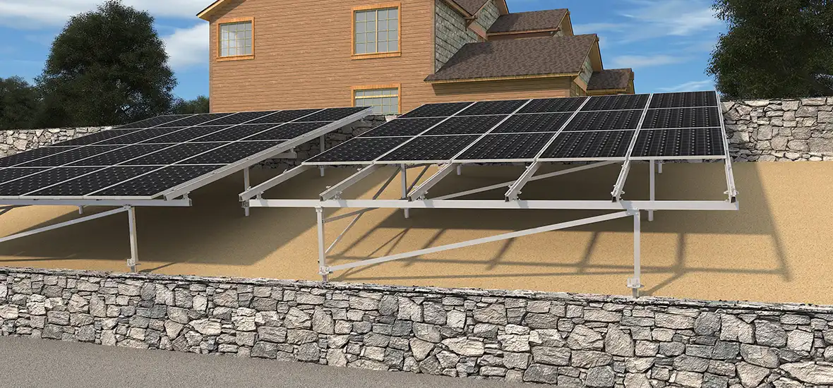 Application example of Slope (Hillside) Ground Solar Mounting System