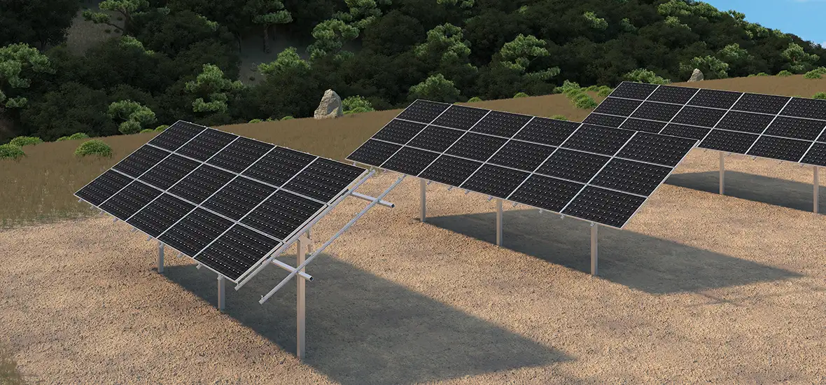 Application example of solar pole rack system
