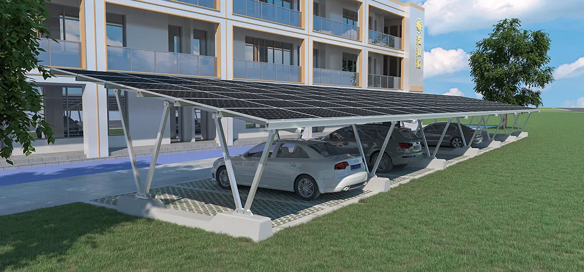 Application example of Double V-column Solar Carport Bracket