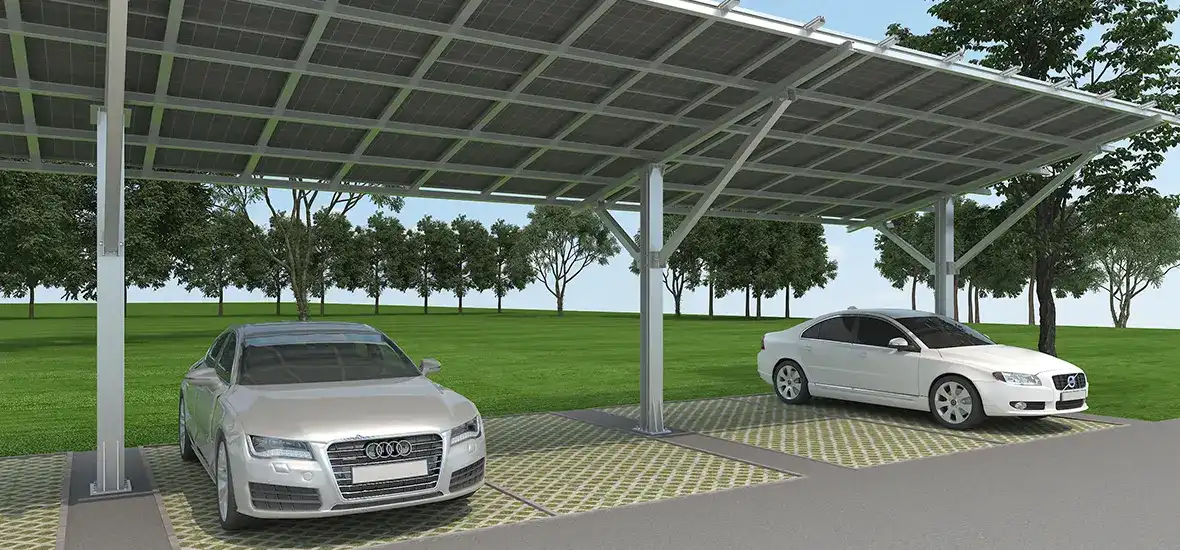 Application example of Single Post Solar Carport Mounting System