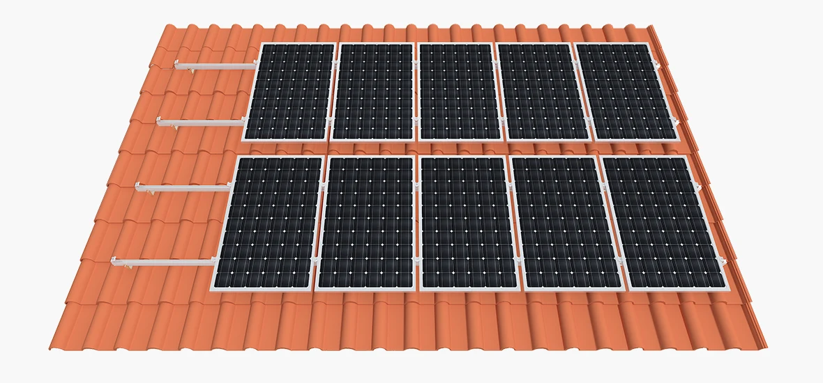 Application example of solar panel mounting rail dc h50