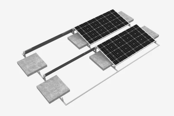 Ballasted Flat Roof System With No Roof Penetration Needed