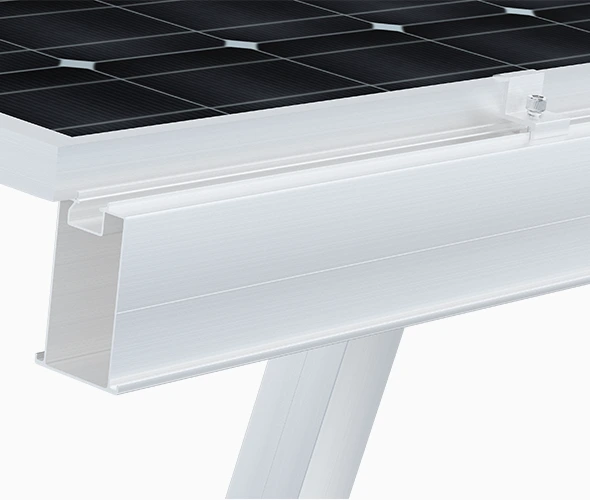 Double V-column Solar Carport Bracket Details