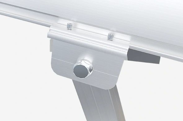 Double V-column Solar Carport Bracket Details