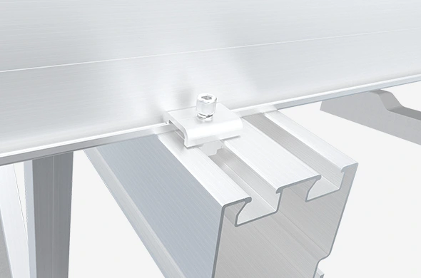 Double V-column Solar Carport Bracket Details