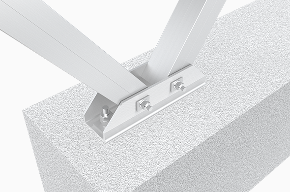 Single V-column Solar Carport Bracket Details