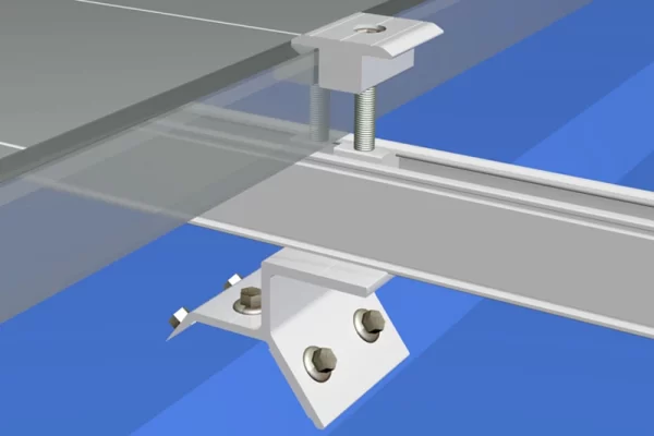 Trapezoidal Metal Roof Mounting Clamp (with Rail)