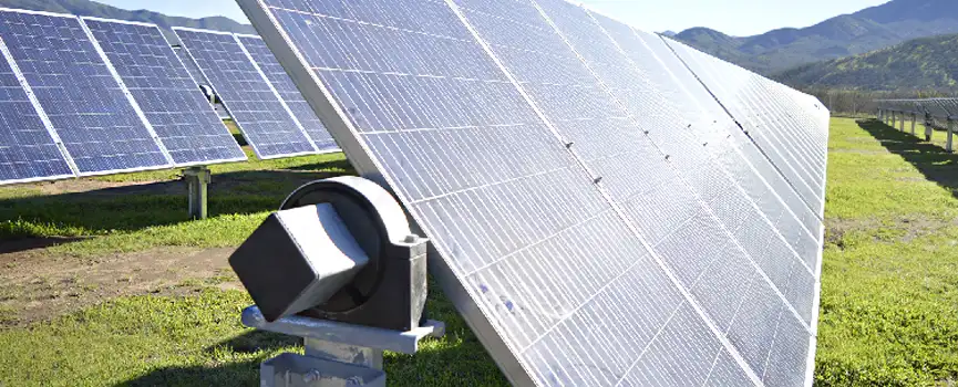 Solar tracker built on grass