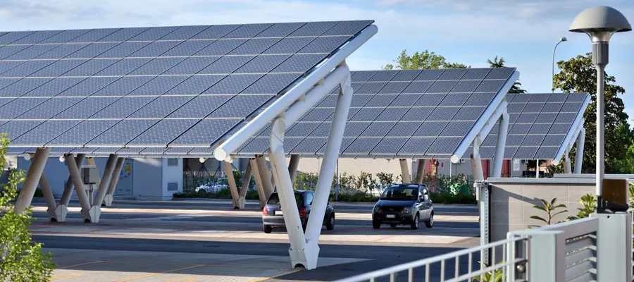 Angle-tilt solar carport