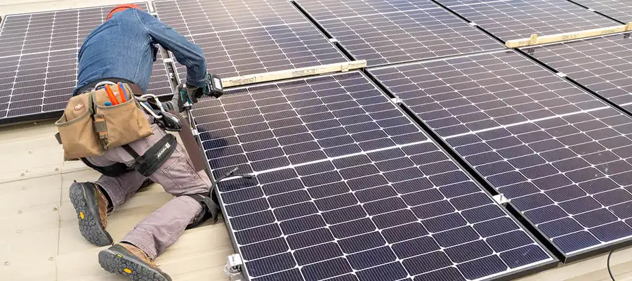 Installation of solar panels on metal roofs