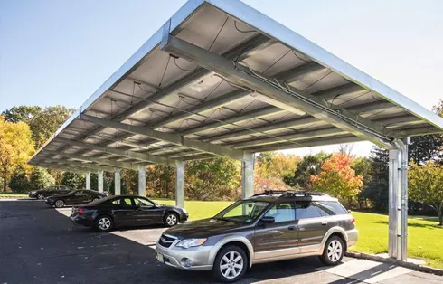 Single-post solar carport