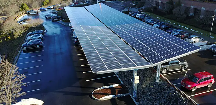 Parking lot solar carport