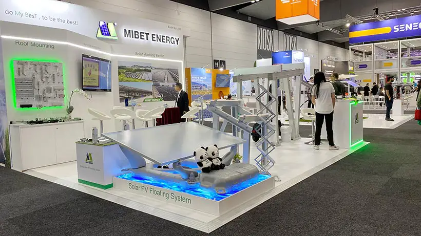 Mibet booth - a wide range of solar racking products