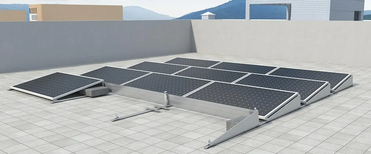 Wind-proof Ballasted Solar System for Flat Roofs Application Examples