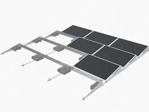 Wind-proof Ballasted Solar System for Flat Roofs