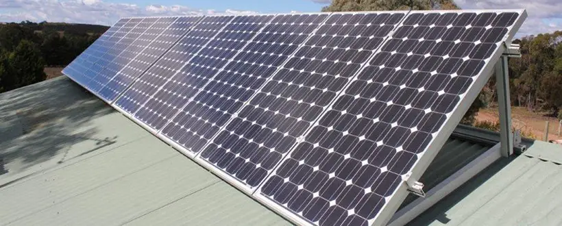 Tilted solar panel racking system